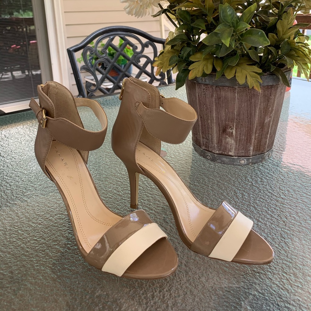 Women’s Size 9 open-toe slip on heels by Tahiti